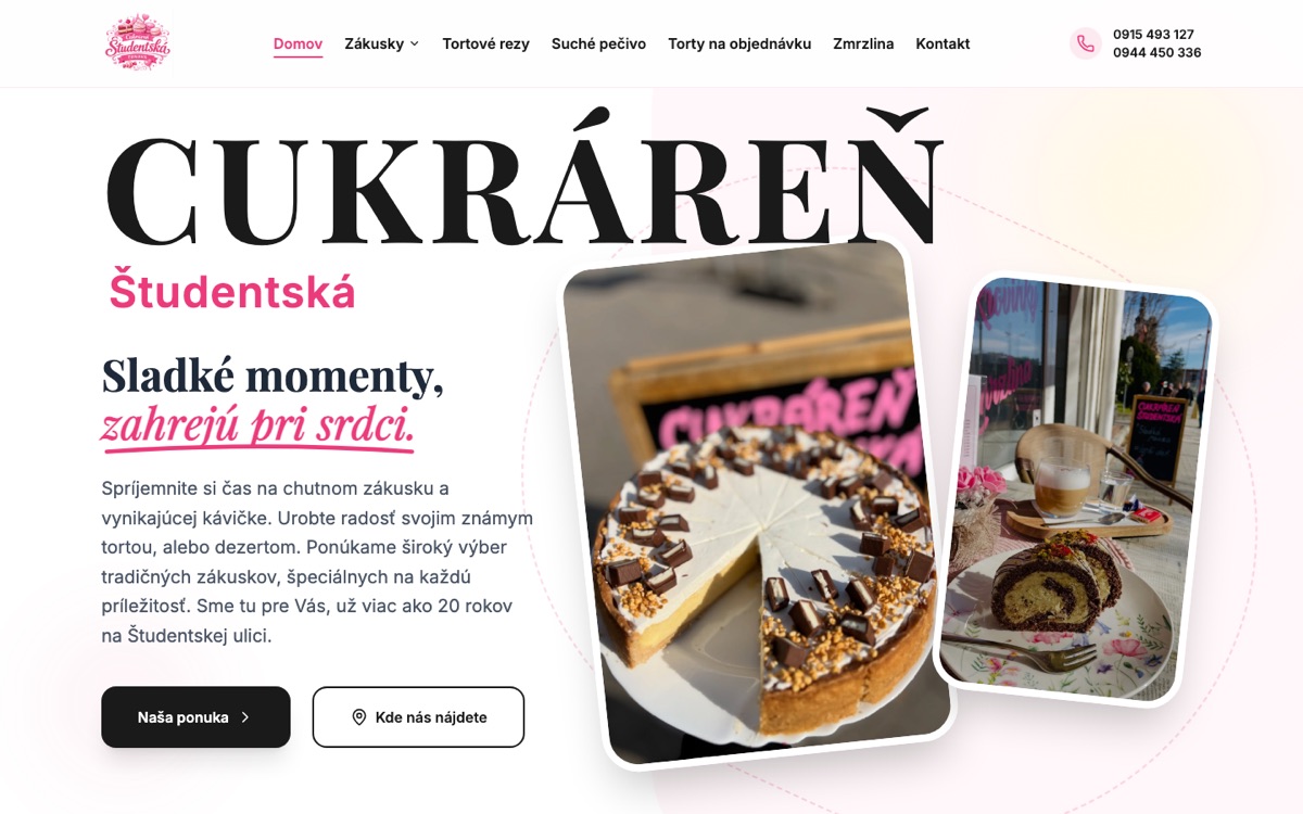 Web Cukráreň Študentská